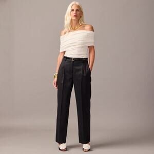 J. Crew Collection 2023 4P Straight Leg Essential Pant Wool Blend Black BV172